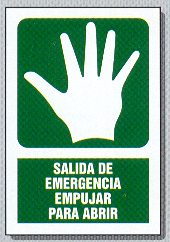 6 SALIDA DE EMERGENCIA EMPUJAR PARA ABRIR  IMAGENES FOTOS DIBUJOS